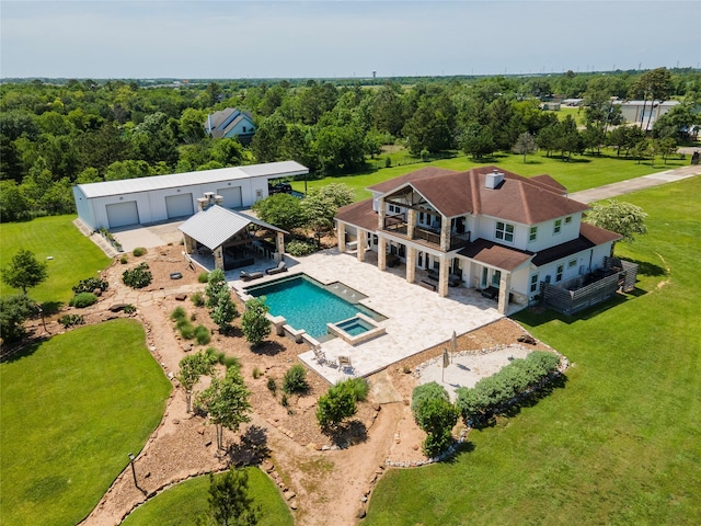 2112 Washington Ave, Alvin, TX 77511 - aerial view of property and surrounding area featuring a pool