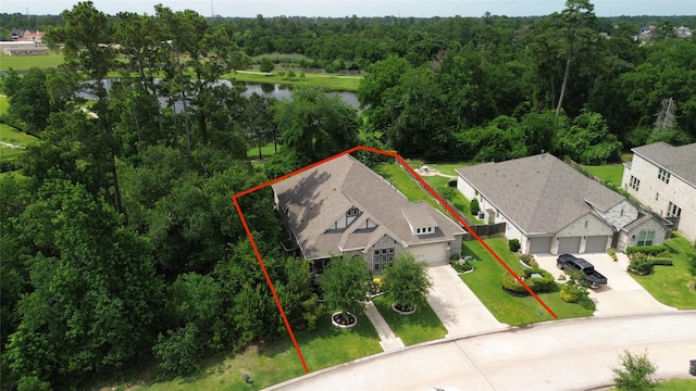 13326 Hartford Bay Trl, Cypress, TX 77429 - view of property location featuring property boundaries highlighted and a nearby body of water