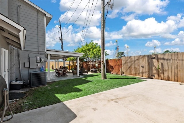 8307 Parasol Ln, Houston, TX 77064 - view of yard with a patio area and central AC unit