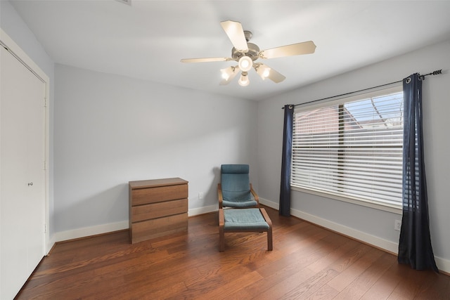 5810 Darling St Unit B, Houston, TX 77007 - unfurnished room with a ceiling fan, wood finished floors, and baseboards