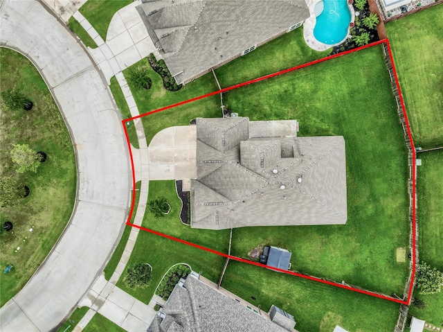 7411 Nottington Ct, Spring, TX 77379 - view of property location featuring property boundaries highlighted and a pool area