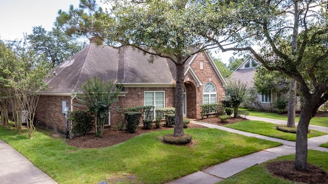 2107 Enchanted Lake Dr, League City, TX 77573 - view of front facade with a front lawn, brick siding, and a shingled roof