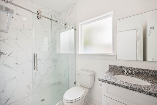 5608 Hollow Pines Dr, Houston, TX 77049 - full bathroom featuring a marble finish shower and vanity