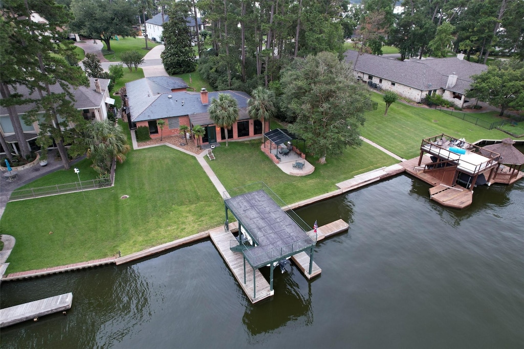 14120 Lakepoint Dr, Willis, TX 77318 - bird's eye view of a nearby body of water
