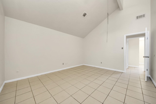 4203 Steep Rock Dr, Pasadena, TX 77504 - additional living space with high vaulted ceiling and light tile patterned flooring