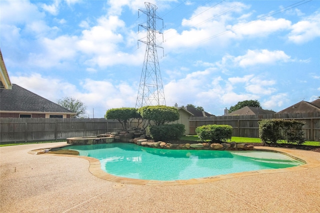 6819 Olympia Dr, Pasadena, TX 77505 - view of swimming pool with a fenced backyard and a patio