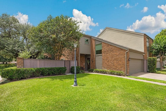 6000 Sugar Hill Dr Unit 1, Houston, TX 77057 - mid-century modern home with brick siding, driveway, and an attached garage