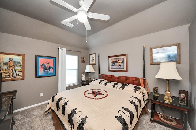 7410 Lassiter Hollow Ln, Richmond, TX 77407 - carpeted bedroom with ceiling fan and vaulted ceiling