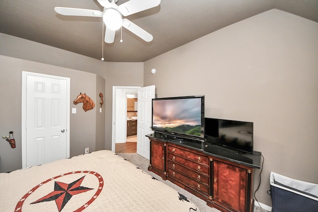 7410 Lassiter Hollow Ln, Richmond, TX 77407 - bedroom featuring lofted ceiling and ceiling fan