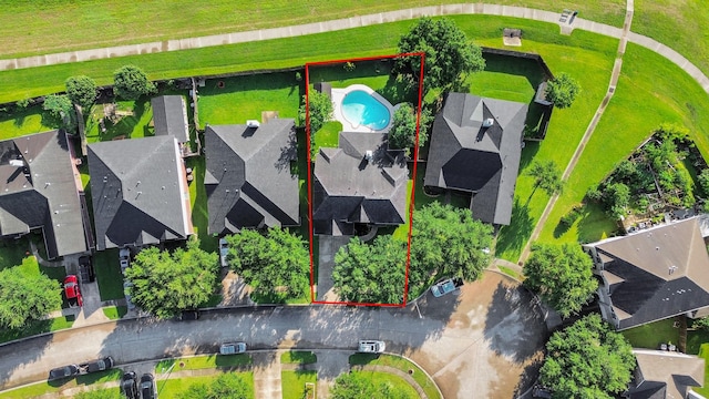 7410 Lassiter Hollow Ln, Richmond, TX 77407 - aerial perspective of suburban area with property parcel outlined