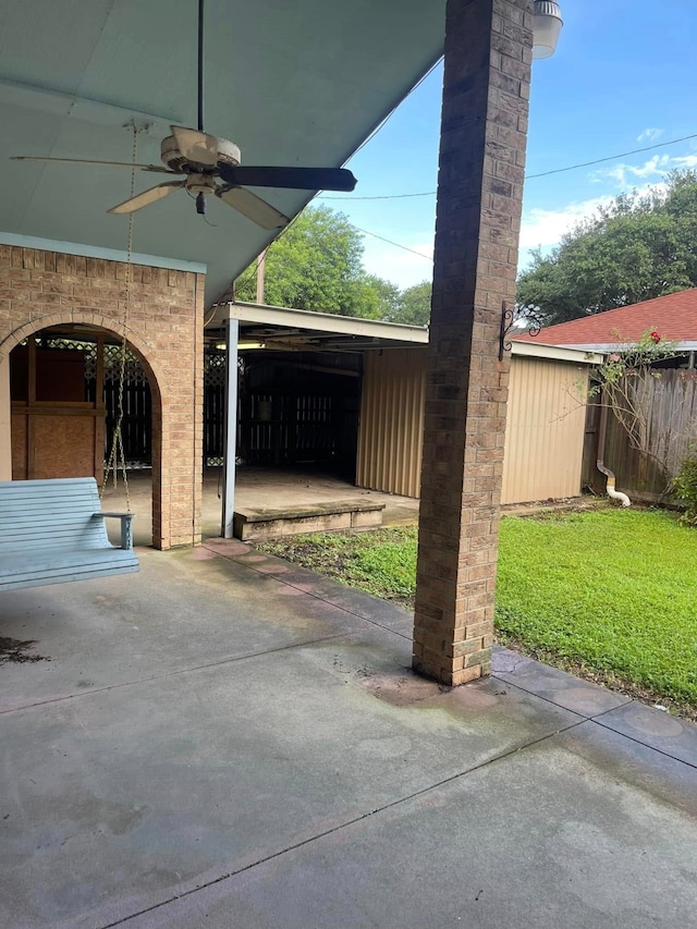 2724 22nd Ave N, Texas City, TX 77590 - view of patio / terrace featuring ceiling fan