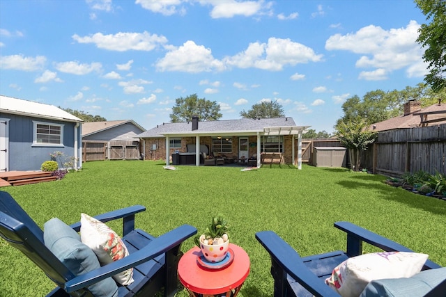 1926 Meadow Creek Dr, Pearland, TX 77581 - back of property with a patio area and brick siding