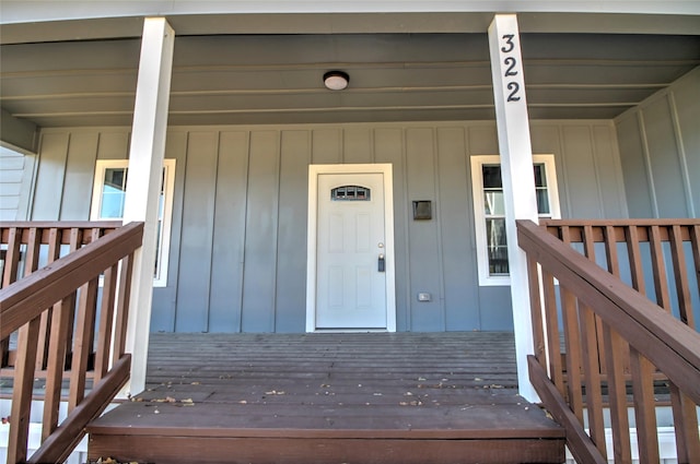 322 Montrose St, Lufkin, TX 75901 - property entrance with board and batten siding and covered porch