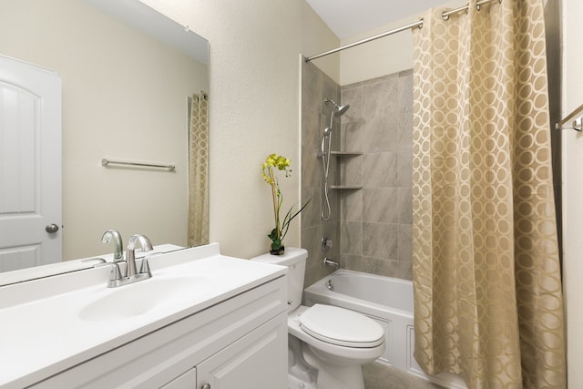23106 Tindarey Falls Ln, Katy, TX 77493 - bathroom with toilet, shower / bath combo with shower curtain, and vanity