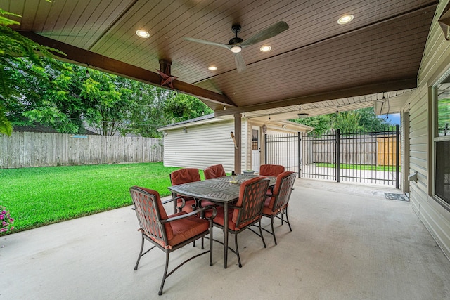 11607 Leaning Pine Dr, Houston, TX 77070 - view of patio with outdoor dining space and a ceiling fan