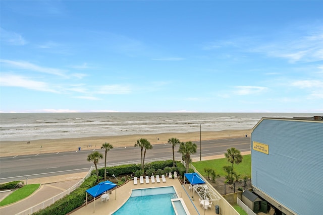 7700 Seawall Blvd Unit 512, Galveston, TX 77551 - community pool with view of water and beach and a patio area