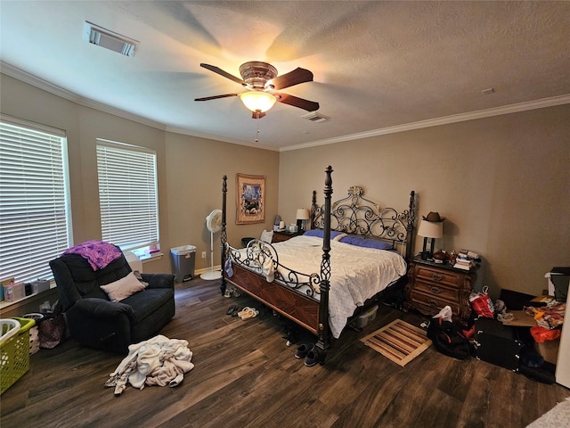 21235 Pennshore Ln, Katy, TX 77450 - bedroom featuring wood finished floors, ceiling fan, ornamental molding, and baseboards