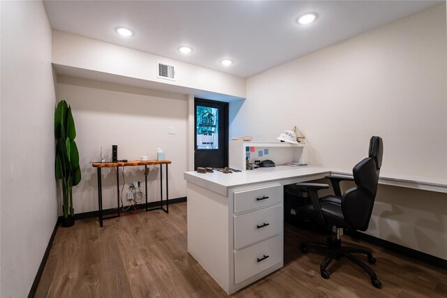 9305 Emnora Ln, Houston, TX 77080 - office space with wood finished floors, baseboards, and recessed lighting