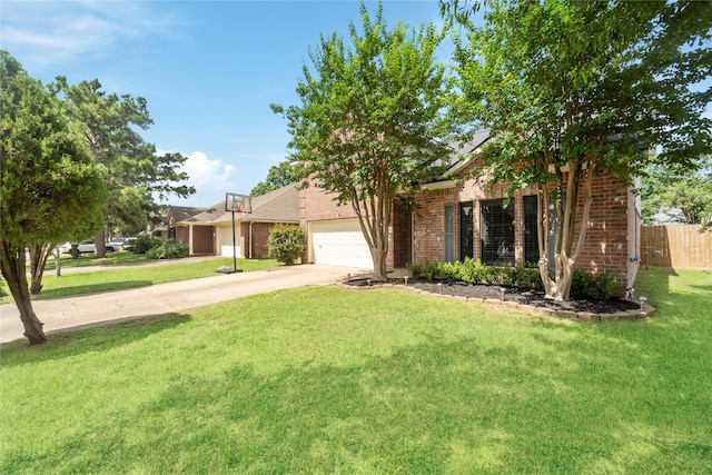 6923 Cobblestone Path, Houston, TX 77084 - obstructed view of property featuring brick siding, concrete driveway, and an attached garage