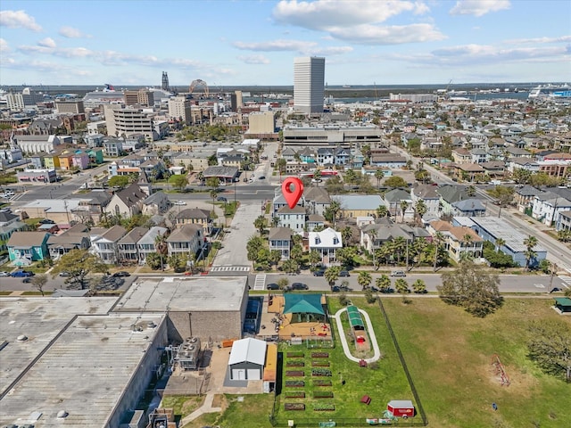 1014 20th St, Galveston, TX 77550 - aerial view of property and surrounding area with nearby urban area
