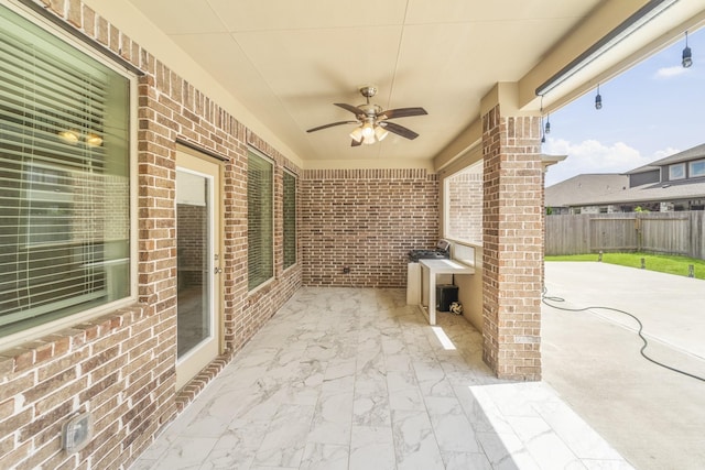 18318 Windy Knoll Way, Houston, TX 77084 - view of patio with ceiling fan