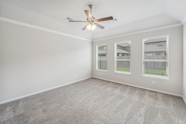 18318 Windy Knoll Way, Houston, TX 77084 - carpeted empty room with ceiling fan, baseboards, and crown molding