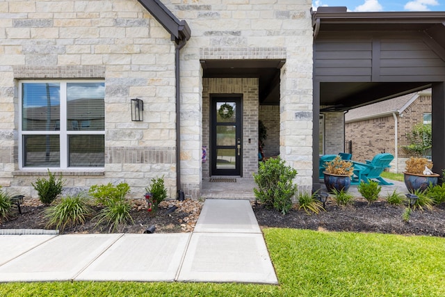 12211 Grey Plover Ct, Conroe, TX 77304 - view of exterior entry with stone siding