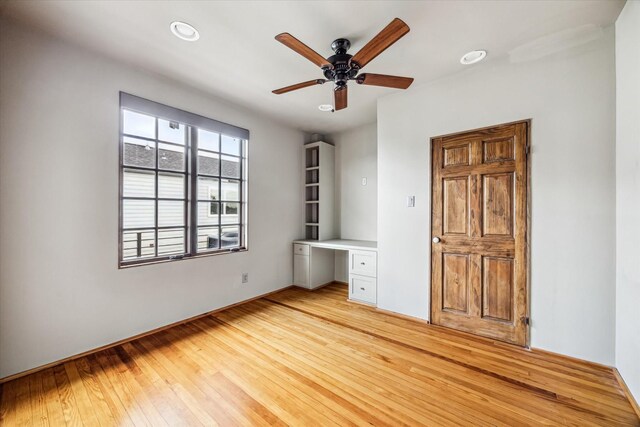 808 Coronado St, Houston, TX 77009 - unfurnished bedroom with light wood-type flooring and a ceiling fan