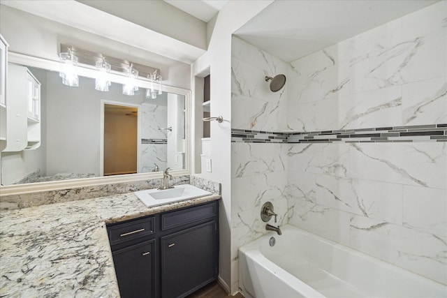 13603 Woodchester Dr, Sugar Land, TX 77498 - bathroom featuring bathing tub / shower combination and vanity