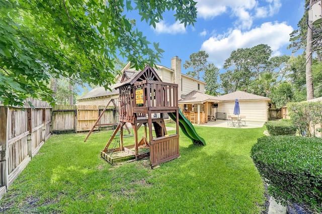 6606 Chancellor Dr, Spring, TX 77379 - view of play area with a patio area