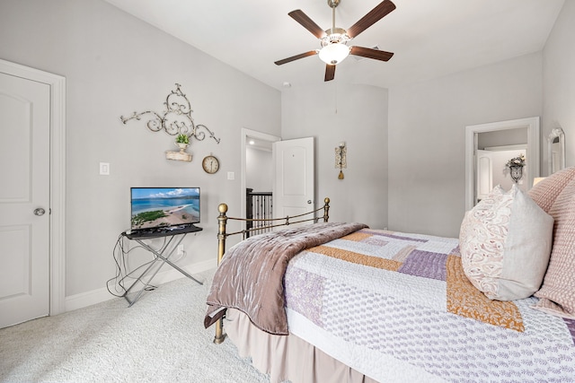 1003 Angel Forest Ct, Pinehurst, TX 77362 - bedroom featuring carpet flooring, ceiling fan, and lofted ceiling