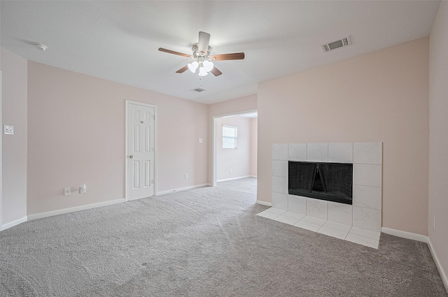 28861 Llano River Loop, Spring, TX 77386 - unfurnished living room featuring light carpet, ceiling fan, and baseboards