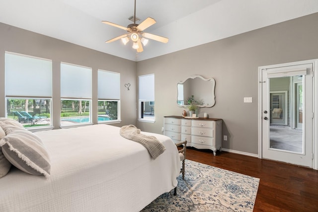 28622 Champions Dr, Magnolia, TX 77355 - bedroom featuring wood finished floors and a ceiling fan