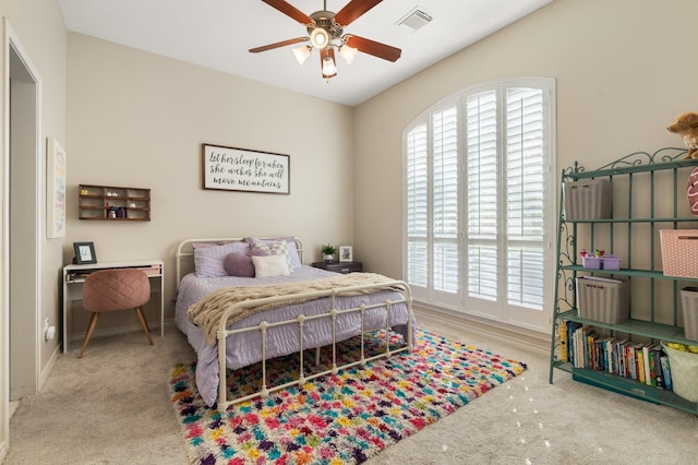 28622 Champions Dr, Magnolia, TX 77355 - carpeted bedroom with baseboards and a ceiling fan