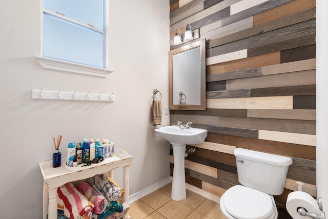 28622 Champions Dr, Magnolia, TX 77355 - half bath featuring wood walls and tile patterned flooring