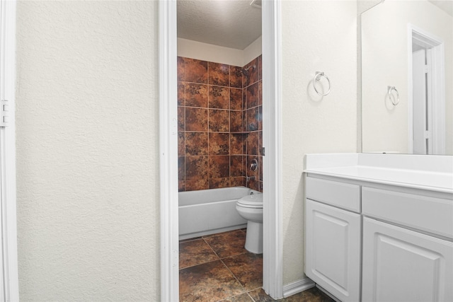 19034 Ashford Square St, Tomball, TX 77375 - full bath featuring vanity, tub / shower combination, a textured wall, and a textured ceiling