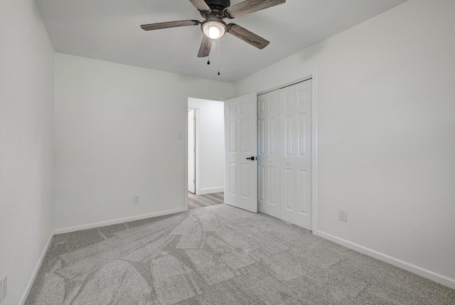 229 Burkett St, Richwood, TX 77531 - unfurnished bedroom with carpet floors, a closet, and a ceiling fan