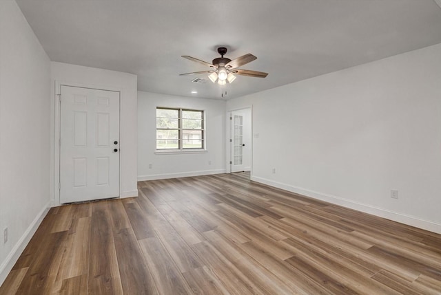 229 Burkett St, Richwood, TX 77531 - empty room featuring ceiling fan and wood finished floors