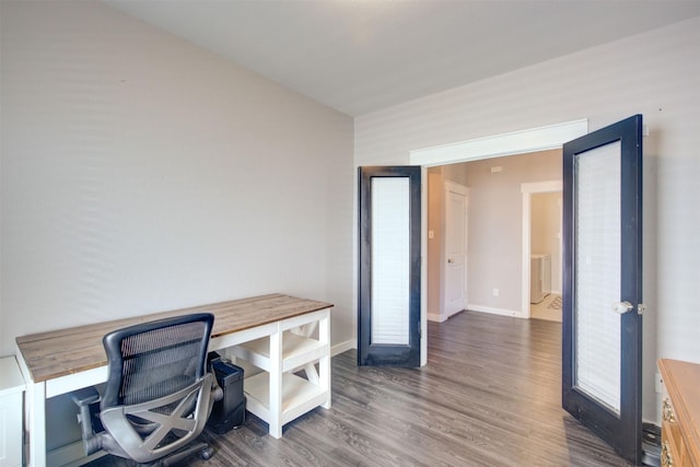 12413 S Hill Ct, Magnolia, TX 77354 - home office featuring wood finished floors and baseboards