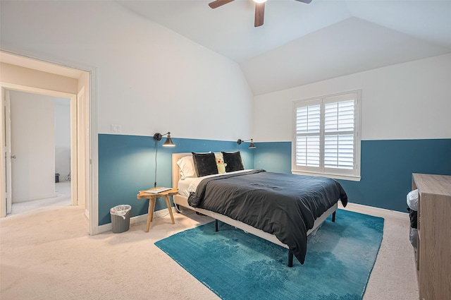 1942 Crisfield Dr, Sugar Land, TX 77479 - carpeted bedroom with lofted ceiling and ceiling fan