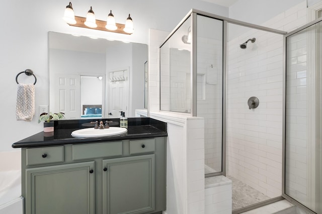 1765 Aden Dr, Houston, TX 77003 - bathroom featuring a shower stall and vanity