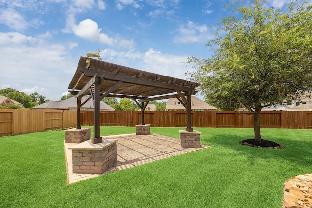 22611 Pineleigh Ct, Tomball, TX 77375 - fenced backyard with a pergola and a patio area