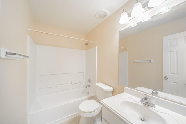 22802 Sherioaks Ln, Spring, TX 77389 - bathroom featuring shower / bathtub combination, vanity, and toilet