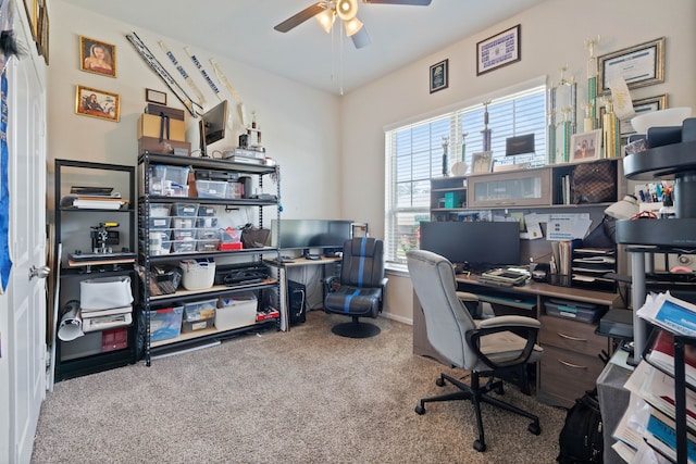 25718 Balsamwood Dr, Tomball, TX 77375 - carpeted office with ceiling fan