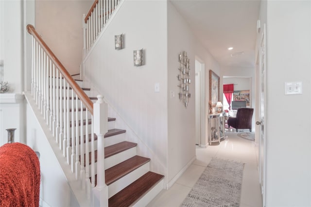 13614 Birch Canyon Ct, Houston, TX 77041 - stairs featuring tile patterned floors