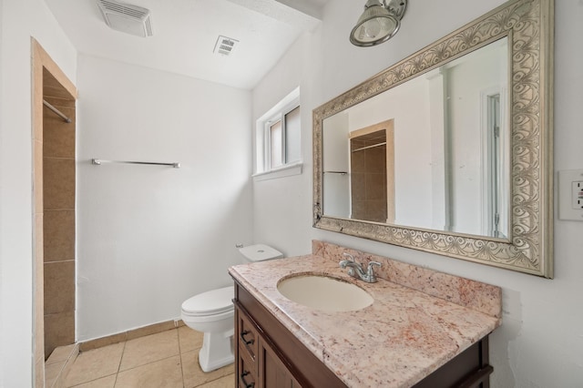 11707 N Nottingham Cir, Houston, TX 77071 - full bathroom featuring toilet, vanity, a shower, tile patterned flooring, and baseboards