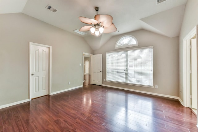 2231 Water Way, Seabrook, TX 77586 - unfurnished bedroom with lofted ceiling, wood finished floors, and ceiling fan