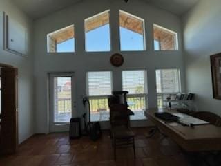 307 Anchor Dr, Freeport, TX 77541 - office area with a towering ceiling