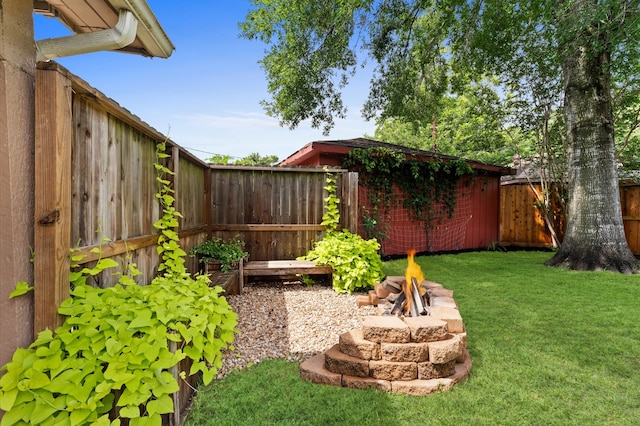 9407 Brooding Oak Cir, Houston, TX 77096 - view of yard featuring an outdoor fire pit