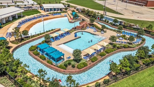 4138 Watson Dr, Rosharon, TX 77583 - drone / aerial view of a pool area